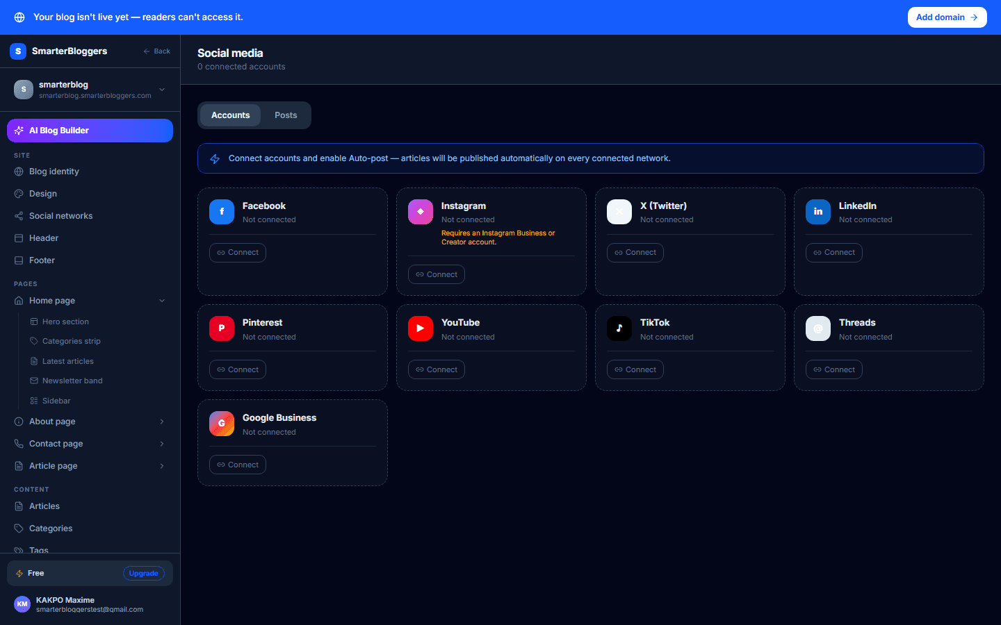Connecting Social Media Accounts