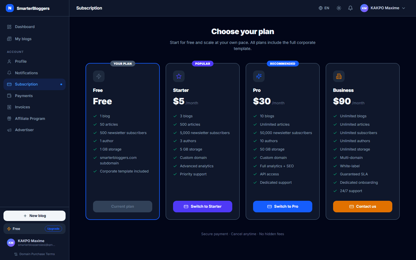 Available Plans