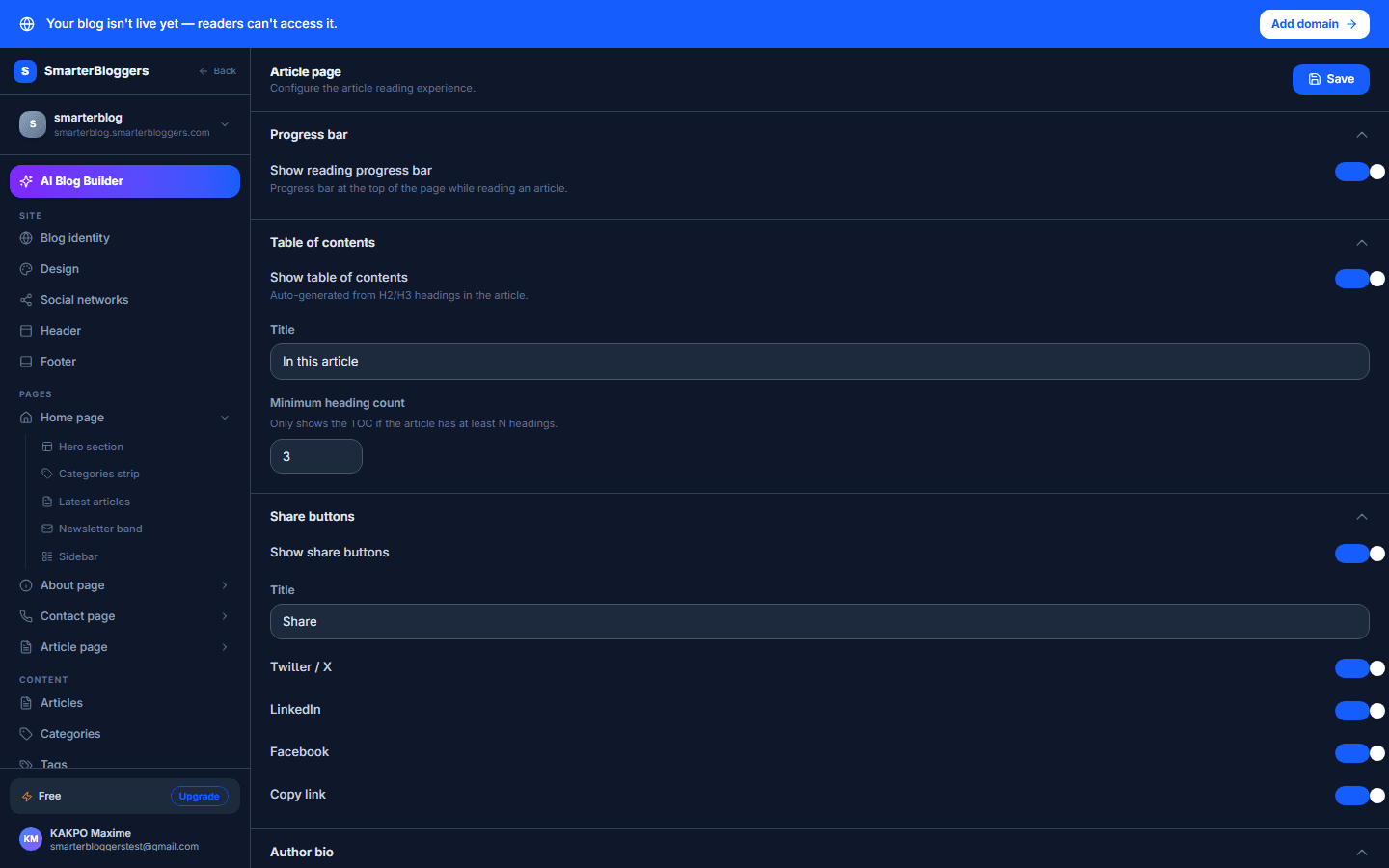 Progress Bar Settings