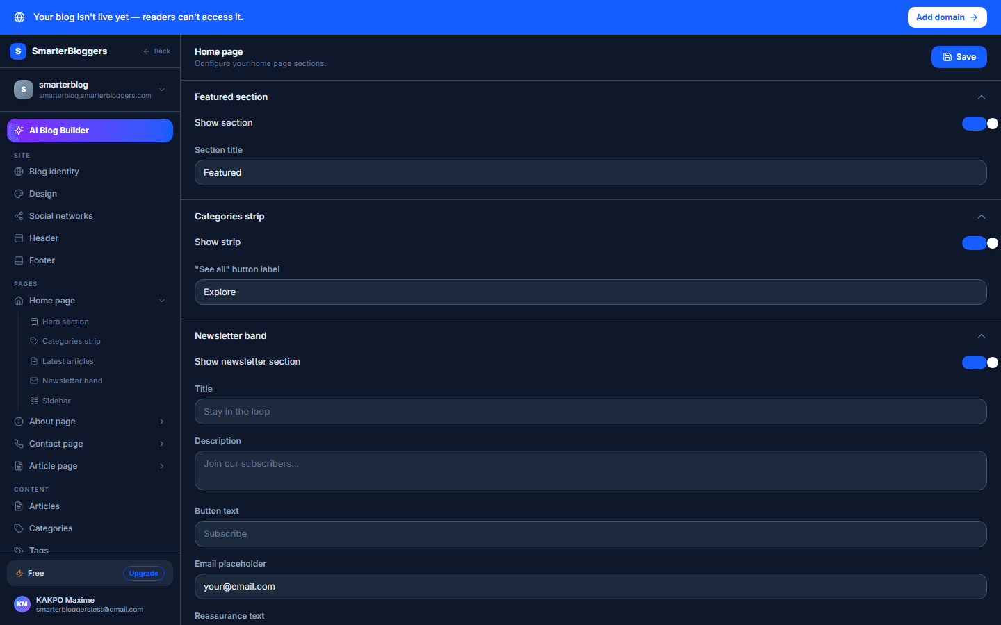 Accessing the Home Page Customization